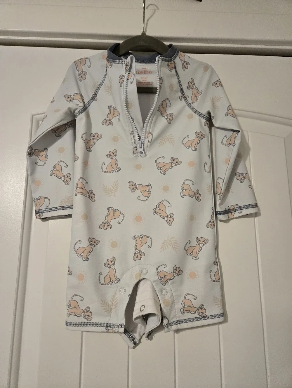 Disney Light Blue Lion Print One-Piece Rashguard